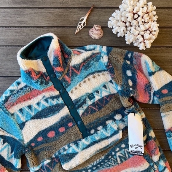 🌴🔆BILLABONG- SWITCH BACK JACKET FLEECE JACKET SWEATER PULL OVER🔆🌴 - Picture 8 of 10